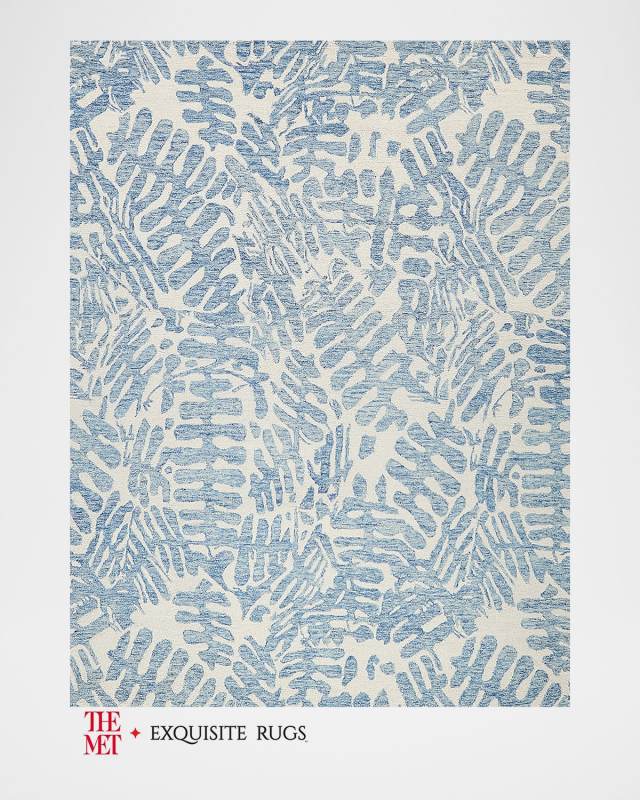 Botanica Hand-Tufted Light Blue/Ivory Rug, 6' x 9'